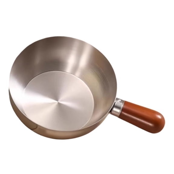 Tizuqe Portable Short Handle Soup Pot With Wooden Grip Perfect For Single Serving Meals And Quick Meal Preparation