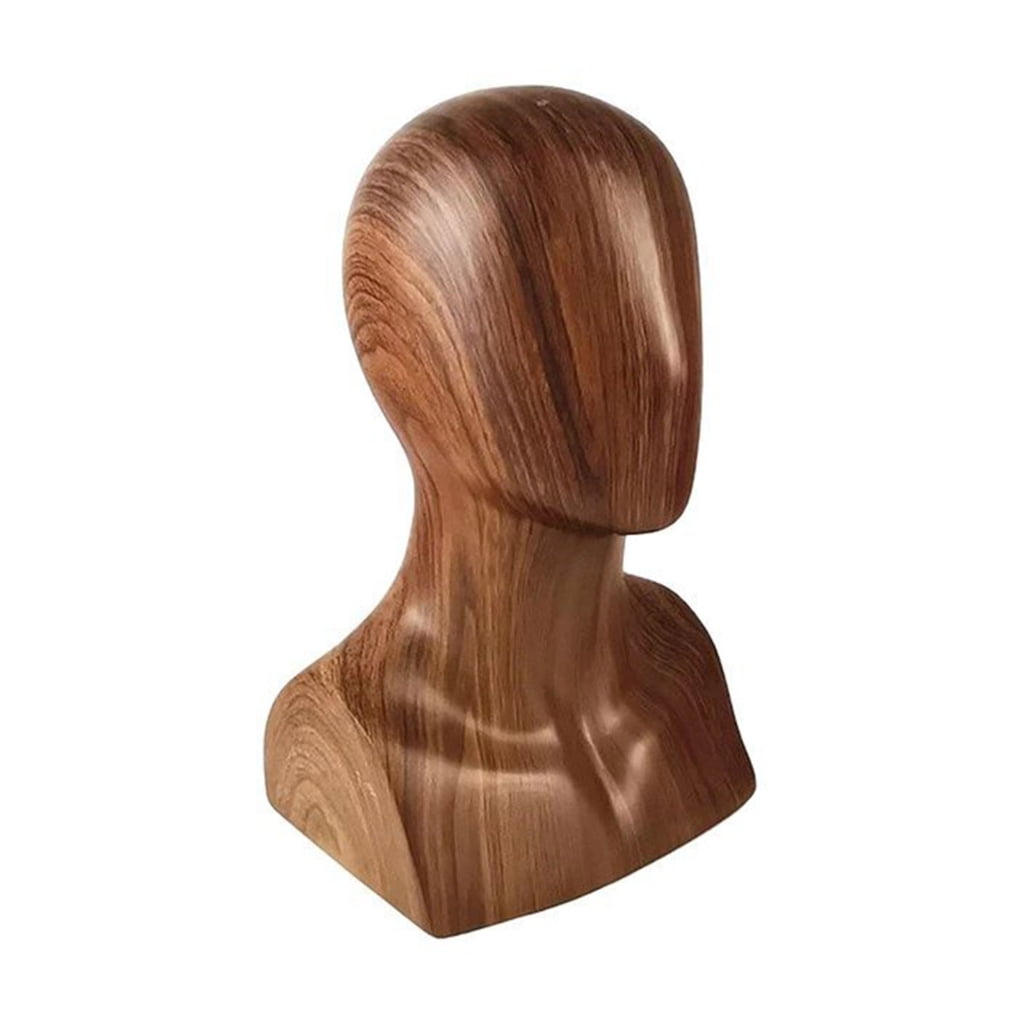 Tizuqe Professional Hat and Wigs Store Display Mannequin Head with Wood Grains Effect