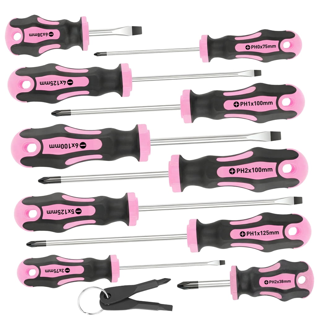 Tizuqe Professional Magnetic Screwdriver Set 12 Part Steel Permanent Shafts