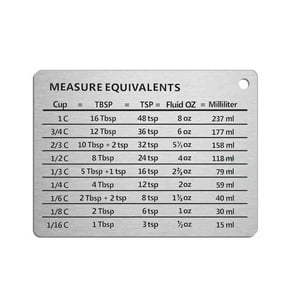 Tizuqe Professional Measurement Conversion Chart Refrigerator Magnet Stainless Steel