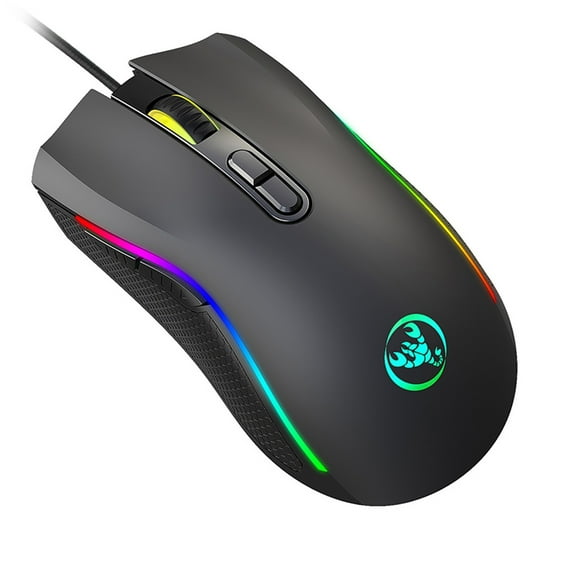 Tizuqe RGB Gamings Mouse USB Cord 3200DPI Ergonomics Gamers Optical Mouse with Light Up for Laptops Computer Mouse