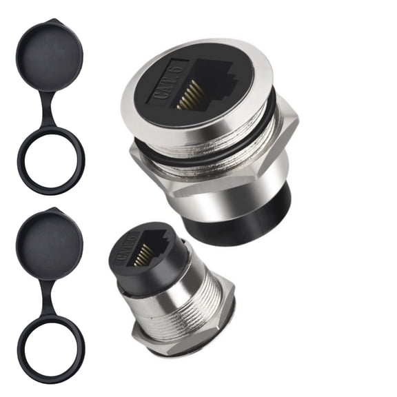 Tizuqe RJ45 Cat6 Panel Mount Connector RJ45 Female to Female Through Module Threaded