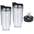 thumbnail image 1 of Tizuqe Replacement 7 Fins Male Blade & 24oz Blender Cups for Nutri Ninja BL480 Auto iQ Blender [4 Inch Male 7 Fins Blade], 1 of 13