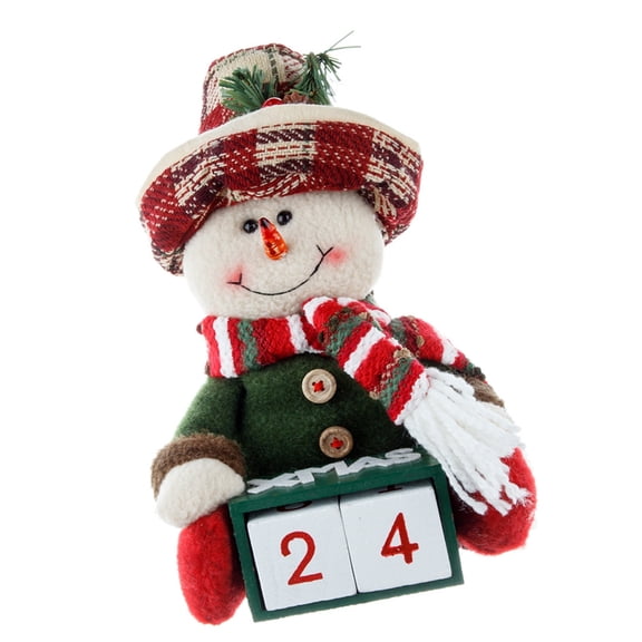 Tizuqe Santa Snowman Figurine Calendar with Two Block to Celebrate Christmas Count Down