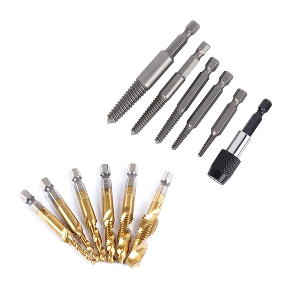 Tizuqe Screw Remover Extractor Drill Bit Carbon Steel Guide Set Broken End Bolt Remover