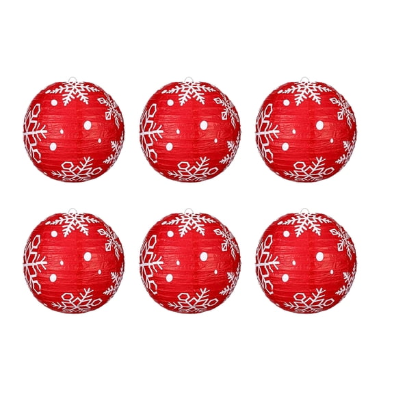 Tizuqe Set Of 6 Christmas Snowflake Lanterns Durable Paper Decors For Holiday Festivities