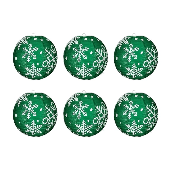 Tizuqe Set Of 6 Christmas Snowflake Lanterns Durable Paper Decors For Holiday Festivities