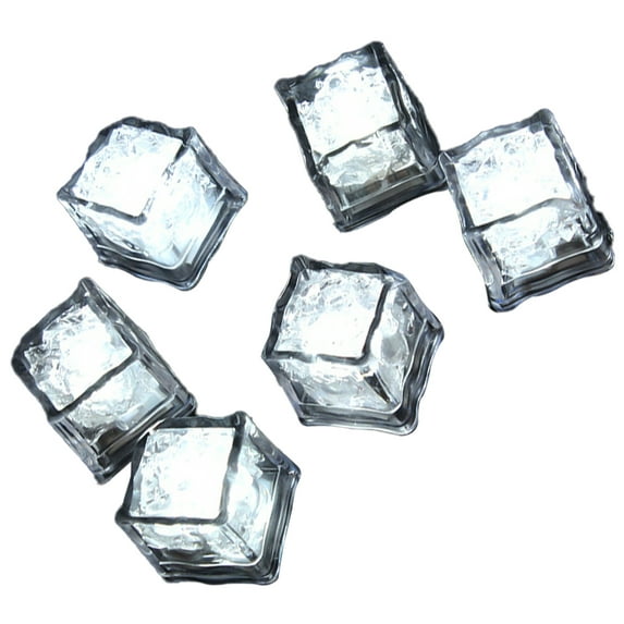 Tizuqe Set of 12 LED Ice Cube for Drink Luminous Ice Decorations for Christmas Weddings Party Practical Barwares Supplies