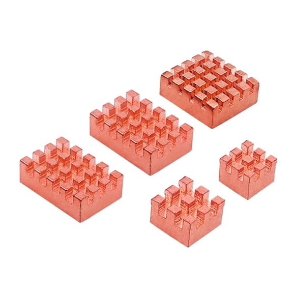 Tizuqe Set of 5 Copper Heatsinks Improved Heat Management For Banana Pi OpenWrtOne Development Boards Electronics Projects