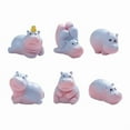 thumbnail image 1 of Tizuqe Set of 6 Cute Hippo Figurines Ornaments for Party and Cake Toppers Decoration, 1 of 18