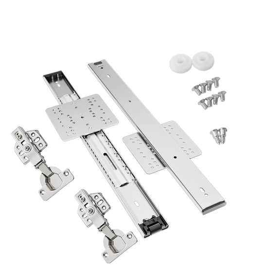 Tizuqe Concealed designs Flip Up Folding Door Track Sliding Rail set for Neat Cabinets