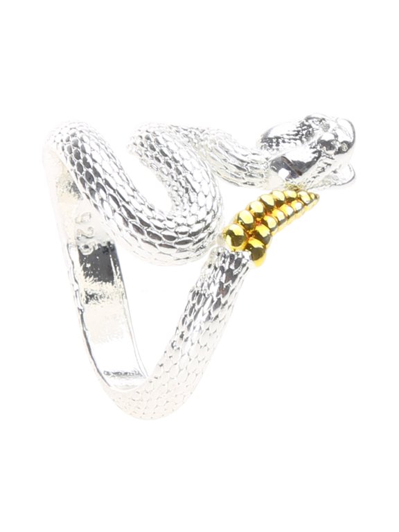Snake Ring Animal Punk Finger Ring Gothic Rattlesnake Wrap Ring Serpent Shape Adjustable Ring Unisex Birthday Jewelry