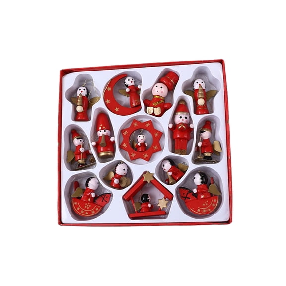 Tizuqe Snowman Hanging Ornament Wooden Doll Christmas Tree Decorations For Home Party Christmas Indoor Outdoor Use