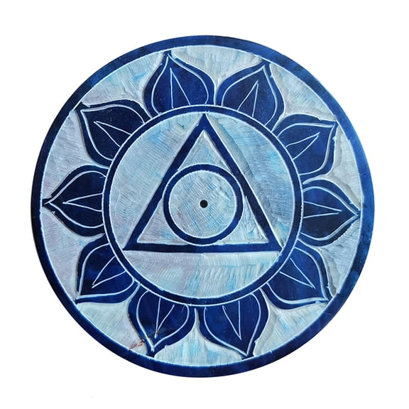 Tizuqe Soapstone Lotus Eye Incense Stick Holder Round Incense Plate Base for Creative