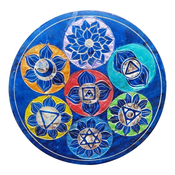 Tizuqe Soapstone Lotus Incense Stick Holder Round Incense Plate Base for Creative Ornam