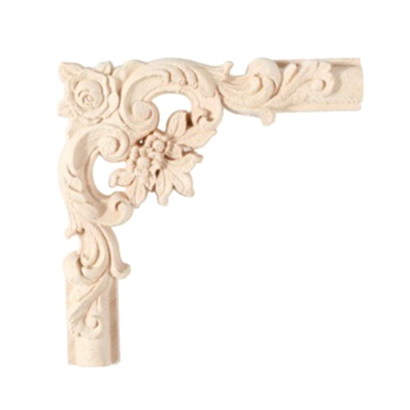 Tizuqe Solid Wood Cabinet Door Crafted Floral Molding Wall Ceiling Trim Traditional French Design Home Improvement Decoration