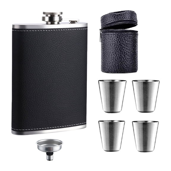 Tizuqe Square Pocket Beer Container 8oz Stainless Steels Hip Flasks with Funnel & Cup
