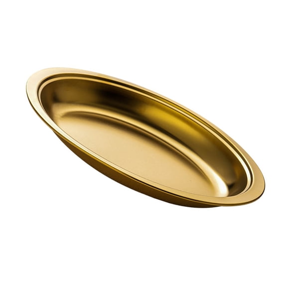Tizuqe Stainless Steel Oval Plate Steaming Fish Tray Serving Platter for Appetizers