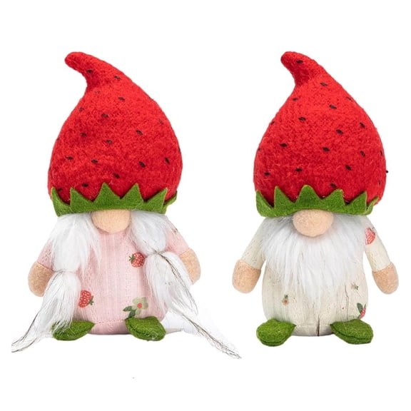 Tizuqe Strawberrys Themed Rudolph Plushie with No Face Friend for Party Decorations