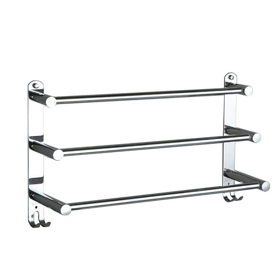 Tizuqe Stretchable Stainless Steel Towel Bar 3-Tier Flexable Wall Mount Bathroom Rack
