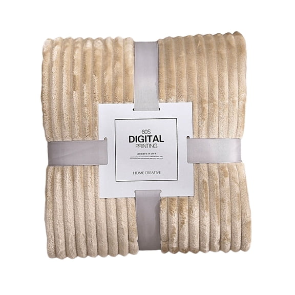 Tizuqe Striped Flannel Blanket Shawl Blanket Multipurposes Sofa Blanket Cover Blanket