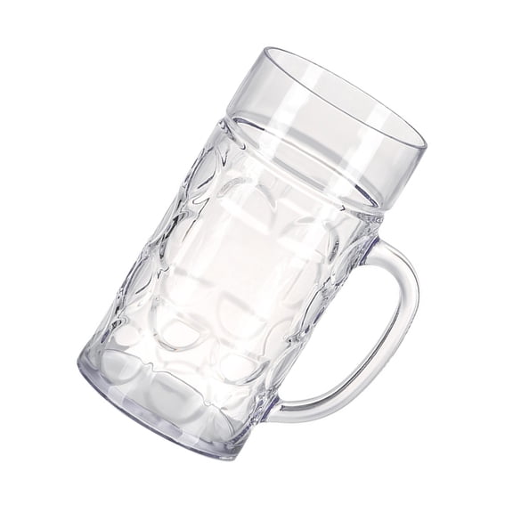 Tizuqe Sturdy Dimpled Beer Glass Large Capacity Beer Mug with Ergonomic Handle