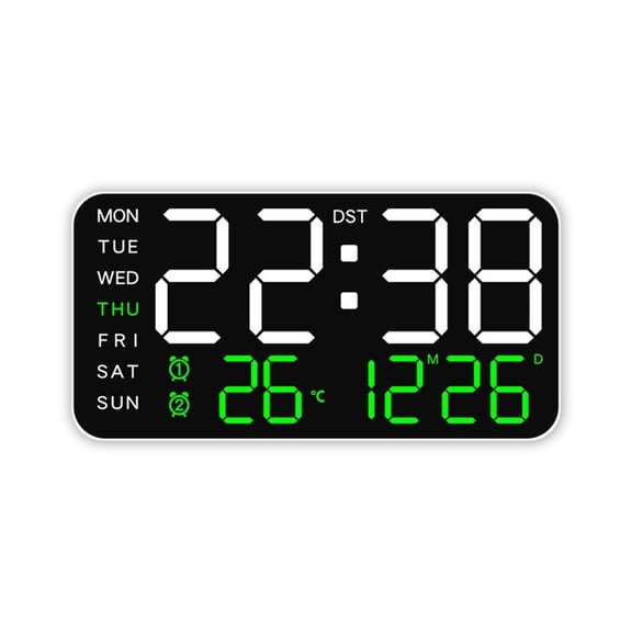 Tizuqe Stylish Number Display Digital Wall Clock For Bedroom Shop Large LED Number