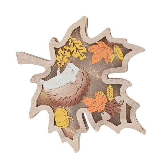 Tizuqe Thanksgiving Wooden Carving Leaf Pumpkin Table Sign Decors Autumn Themed Ornament Safety for Kids and Pet