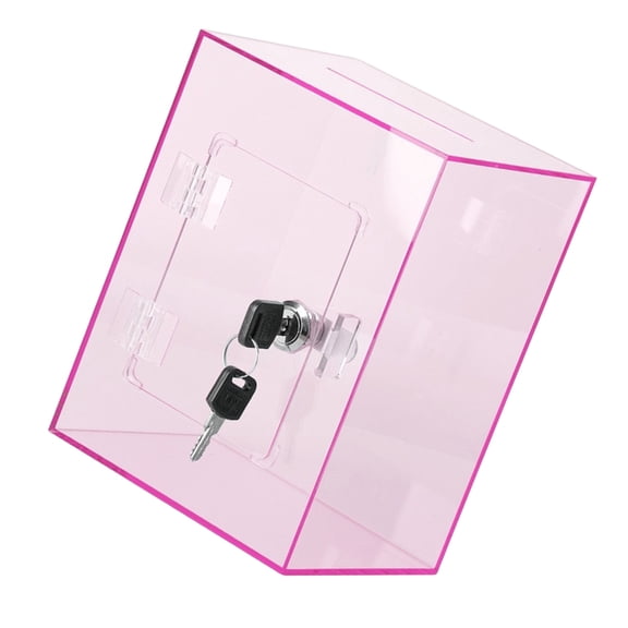 Tizuqe Thick Acrylic Money Banks Clear Cube Savings Jar With Secure Key Adults Kids Use