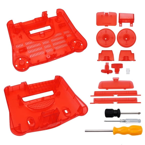Tizuqe Translucent Housing Cover for N64 Gaming Accessories Parts Game Console Case Shell Replacement with Buttons Screwdrivers