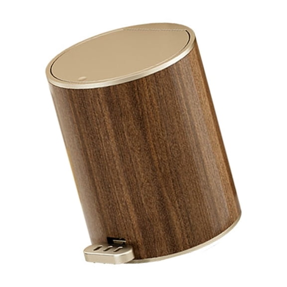 Tizuqe Trash Can Wood Grained Waste Basket Double-open Designing Kitchen Storage