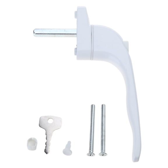 Tizuqe UPVC White Universal Espag Window Handle - for Key Locking For Double Glazing