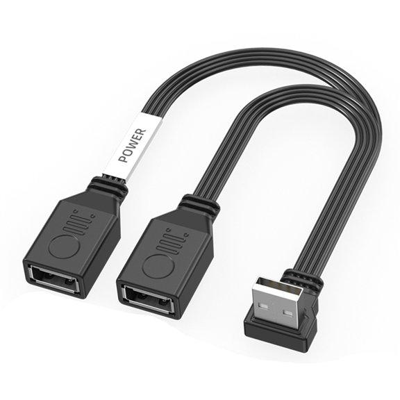 Tizuqe USB 2.0 Male to Double Female Splitter Cable Extension Hub 65W Fast Speed