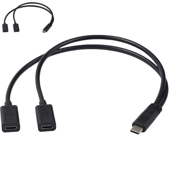 Tizuqe USB C Splitter Charge Cable USB Type C Female to Double USB Type C Male Y Splitter Extension Charging Cable for Phone