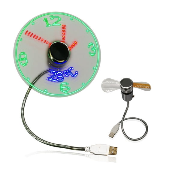 Tizuqe USB Fan LED Fan Display Time Temperature Mini USB Fan with ...