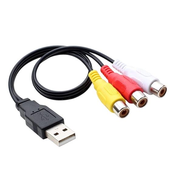 Tizuqe USB Male to 3RCA Female Adapters Cable High Fidelitys AV Signal Transfer Cable