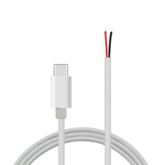 Tizuqe USB Type C Male 2Pin Wire DIY Pigtail Cable 5V 2A Black USB Power with 2Pin Wire Connector for LED Light Fan Routers