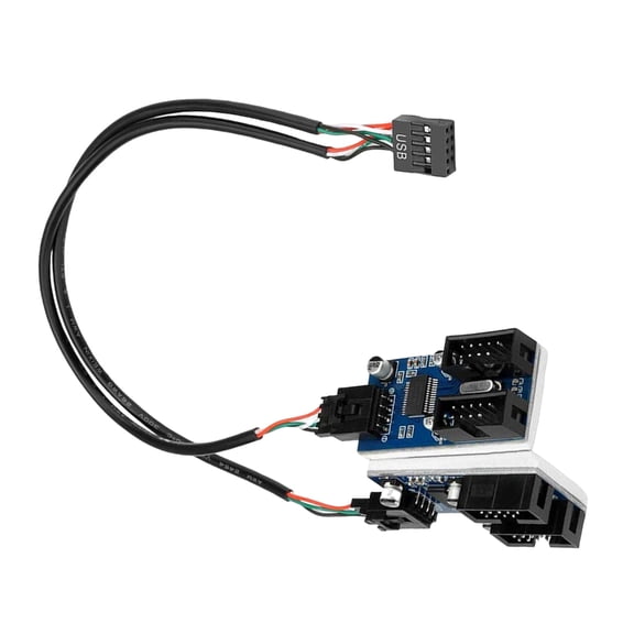 Tizuqe USB2.0 9 Pin Hub 9Pin USB Splitter for Expanding Desktop USB Port for Gaming