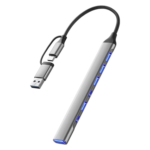 Tizuqe USB3.0 Hubs With 7/4 Port USB A/C Adapters Fast Charging Metal Housing Plugs Play for Laptop Computer