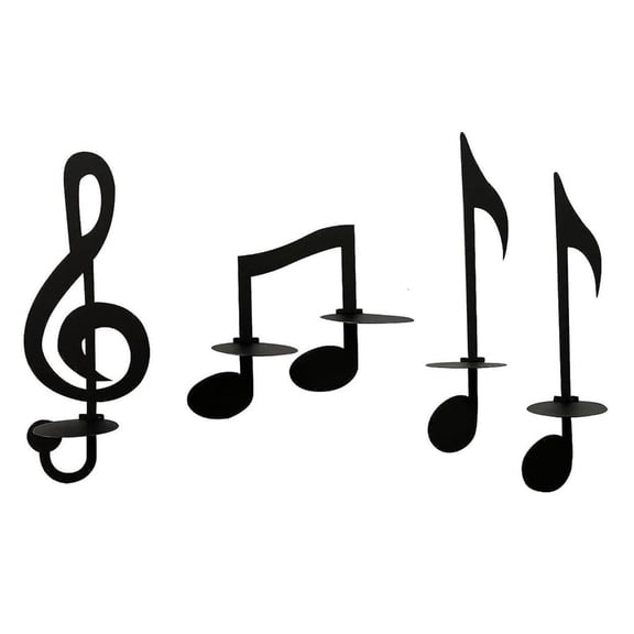 Tizuqe Unique Metal Musical Note Left Key Candle Holder Candlestick for Chic Interior Decoration