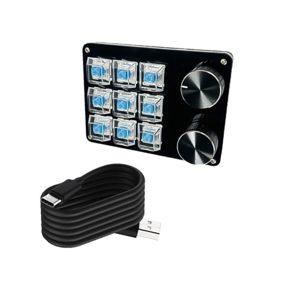 Tizuqe Wire 9/10/12/15Key Macro Keypad with Easy Programming for Gamers Creators