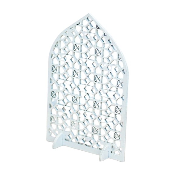 Tizuqe Wood Eid Mubarak Hollowed Table Sign Ornament Decors for Living Room or Office