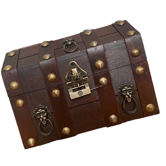 Tizuqe Wooden Storage Box for Jewelry and Souvenirs Stylish Decorative Treasures Chest with Lock and Lid Keepsakes Container