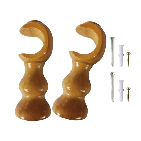 Tizuqe Wooden Window Curtain Rod Brackets Round Base Mounting for 28mm Hardware Rod
