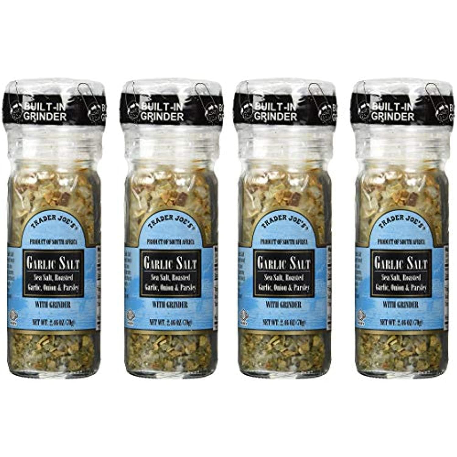 Tj Garlic Salt With Grinder 2.46 Oz, (4-Pack)