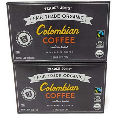Tj Organic Columbian Coffee 12 Single Serve Cups (Pack Of 2)