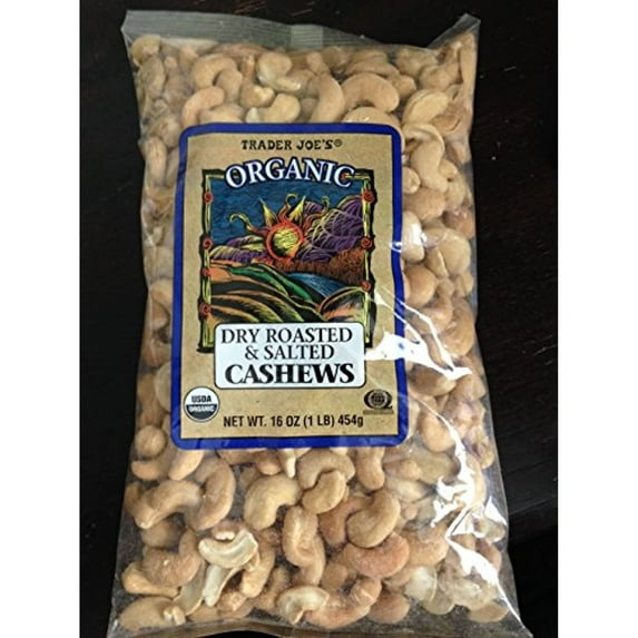 Tj Organic Dry Roasted & Salted Cashews 16 Oz