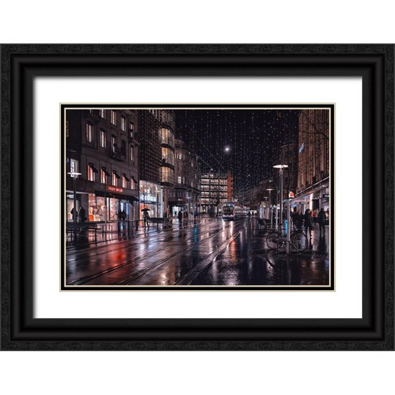 Tjandra, C.S. 18x13 Black Ornate Wood Framed with Double Matting Museum Art Print Titled - Bahnhofstrasse