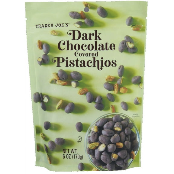 Tjs Dark Chocolate Covered Pistachios 6 Oz