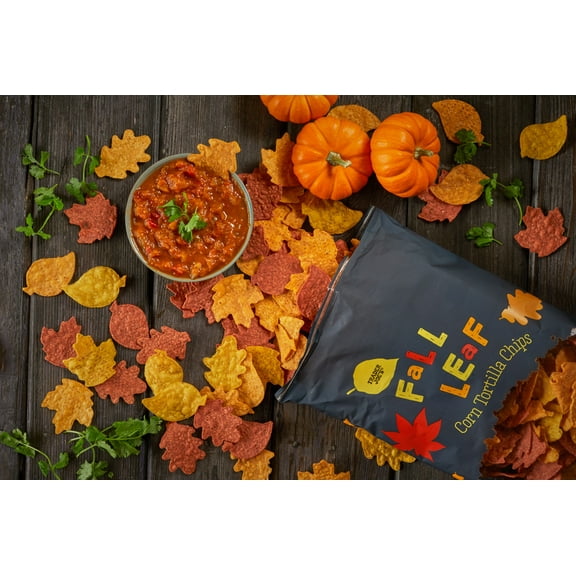 Tjs Fall Leaf Corn Tortilla Chips 14 Oz